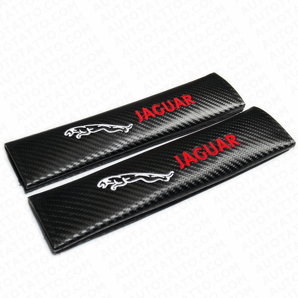 For Jaguar Carbon Car Seat Belt Cover Safety Shoulder Strap Cushion Pad Harness