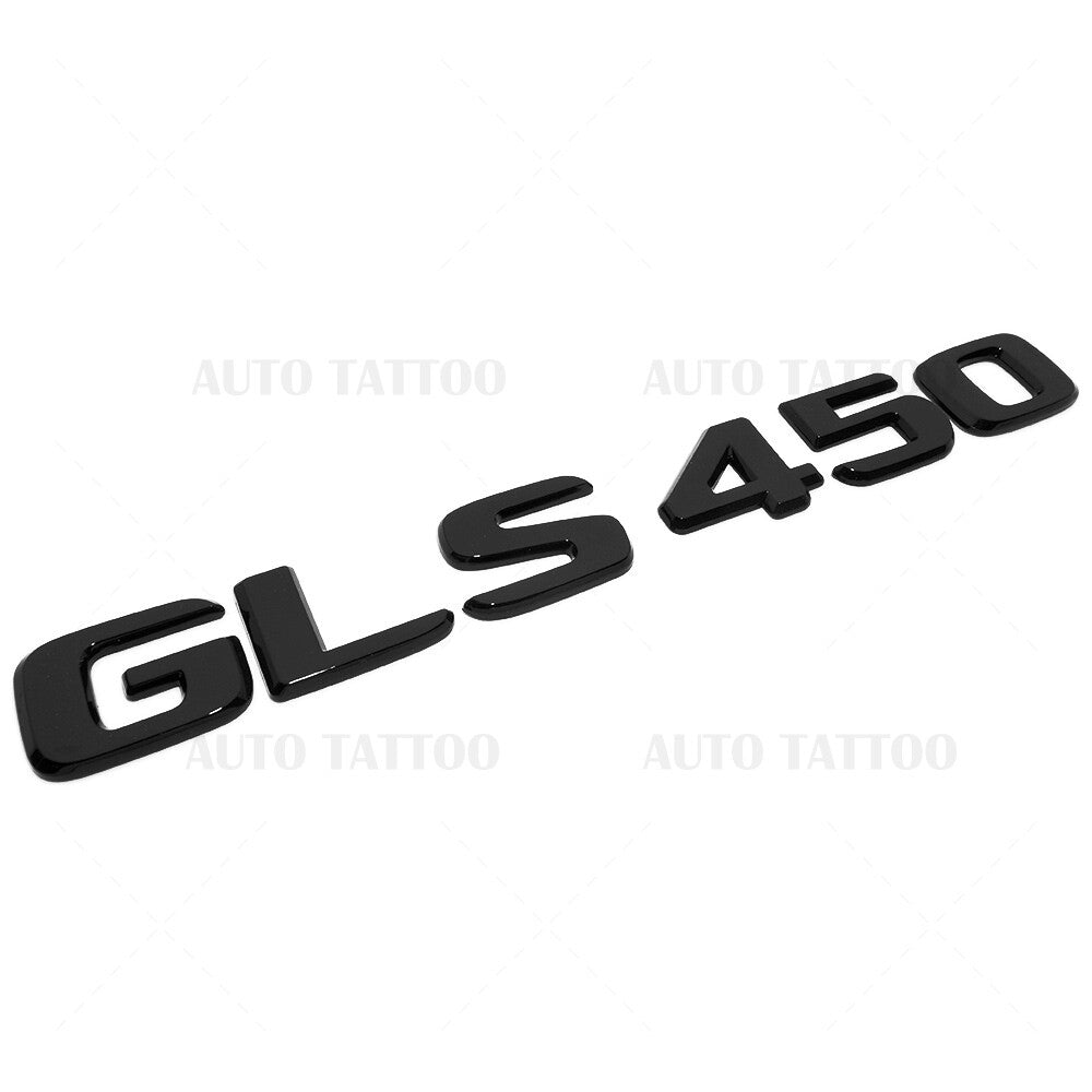 17-19 Mercedes GLS 450 Letter Emblem Liftgate Logo Badge AMG Sport Gloss Black
