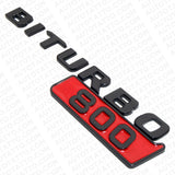 2x Mercedes BRABUS BITURBO 800 Fender Nameplate Badge Marker Emblem Gloss Black