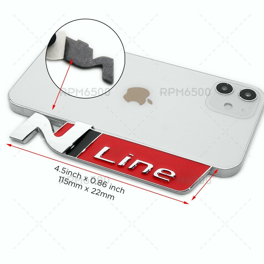 Universal Car Fender Side Marker Logo Badge Nameplate Emblem Sport Chrome Red