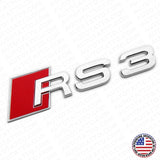 RS 3 RS3 OEM Chrome Rear Letter Tail Badge Trunk Emblem Nameplate Badge Sport
