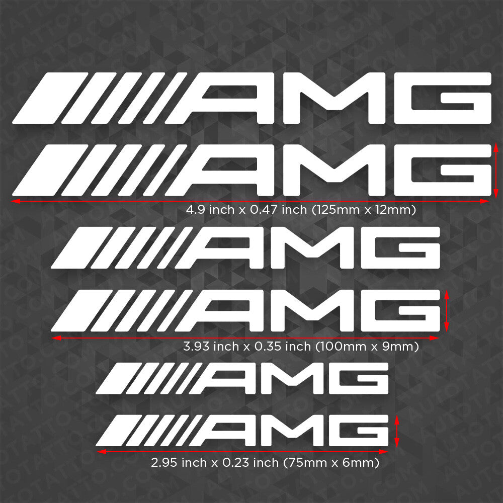 AMG Edition Car Wheels Brake Caliper Sticker Decal Logo Decoration Sport White