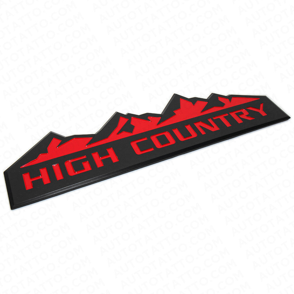 14-19 Chevy High Country Front Door Tailgate Letter Logo Emblem Badge Black Red
