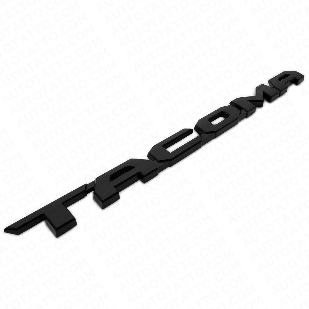 2x 15-21 Gloss Black Tacoma Letter Front Side Door Nameplate Emblem Badge Logo