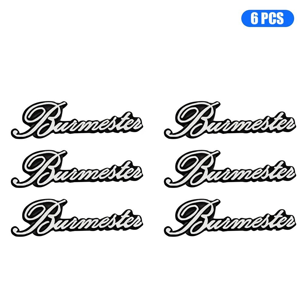 6pcs Burmester Car Hi-Fi Speaker Audio Badge Stereo Emblem Sticker Decal Logo