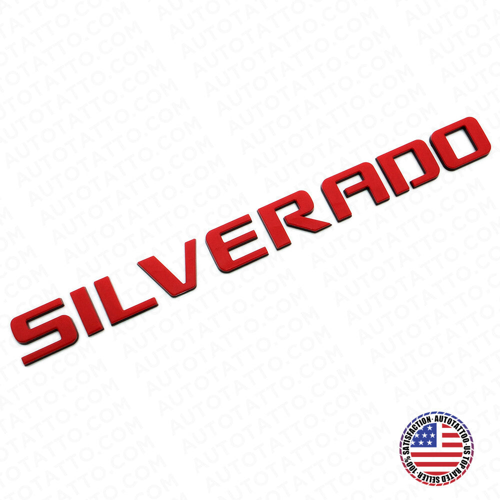 For Chevy Red & Black Silverado Fender Tailgate Logo Nameplates Letter 3D Emblem