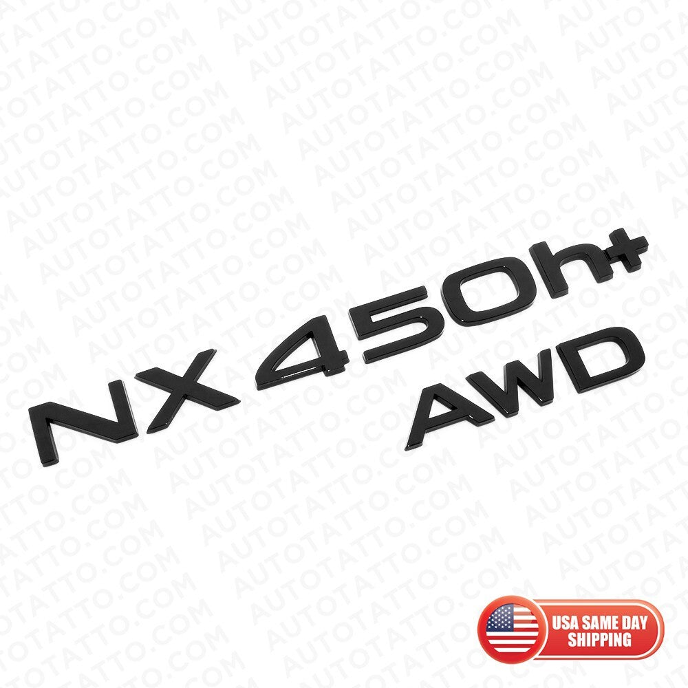 22+ Lexus NX 450h+ AWD Rear Liftgate Letter Logo Badge Emblem Gloss Black Sport