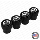 4x For Mazda Roundel Car Wheels Tire Air Valve Caps Stem Dust Cover Logo Sport