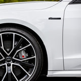 2x Audi Sport RS Edition Fender Marker Nameplate Emblem 3D Decal Badge Blackout