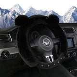 Universal Soft Warm Ears Faux Rabbit Fur Car Steering Wheel Cover for Decoration