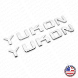2x YUKON Tailgate Door Letter Nameplate Emblem SUV HD Badge GMC 3D Sport Chrome