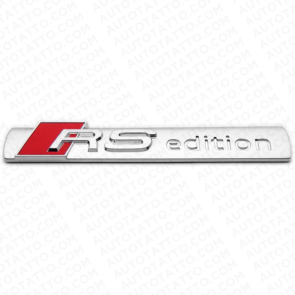Audi RS Edition Side Fender Marker Logo Emblem Decal Badge Decorate Silver Sport