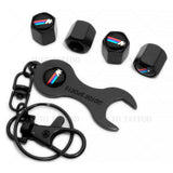 4pcs Hex M Power Sport Car Tire Wheels Air Stem Dust Valve Cap Cover + Keychain