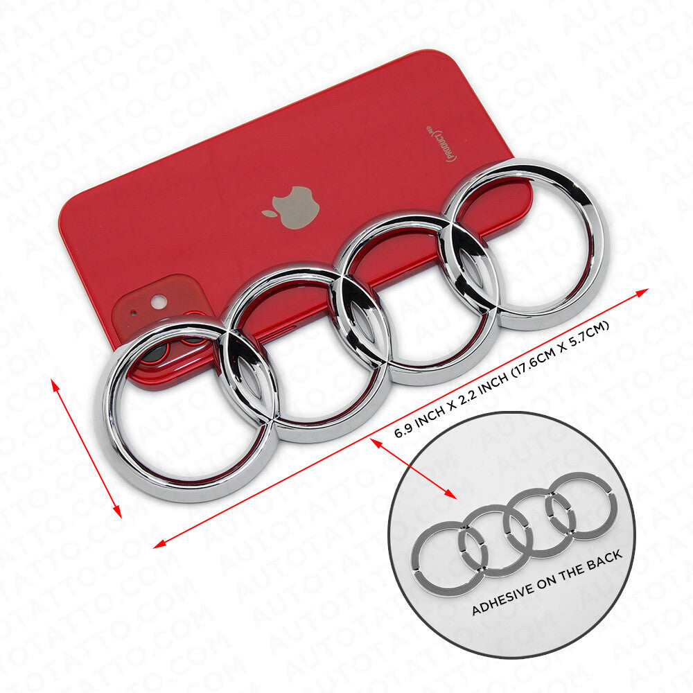 02-09 Audi Sport Liftgate Rear Trunk Lid Logo Ring Badge Emblem Decorate Chrome