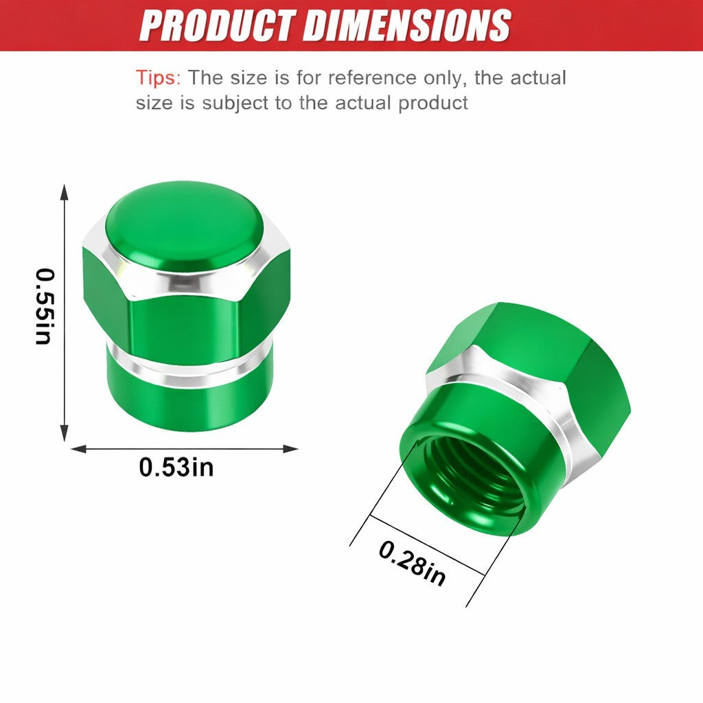 4pcs Universal Car Tire Wheel Valve Stem Caps Hex Design Dust Cover Accessories