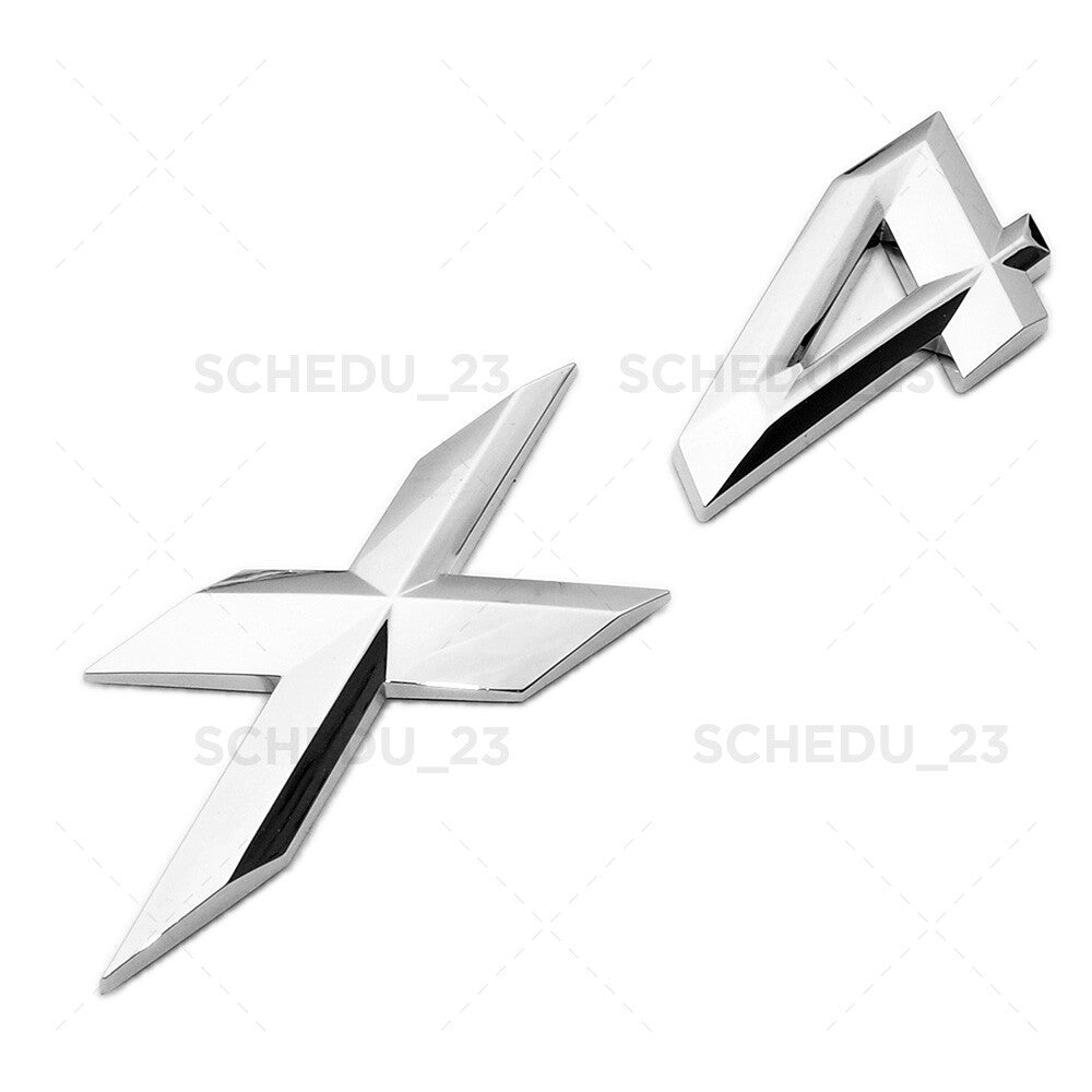 Chrome X4 Letter Logo Emblem Badge Liftgate Nameplate Rear Trunk M Sport