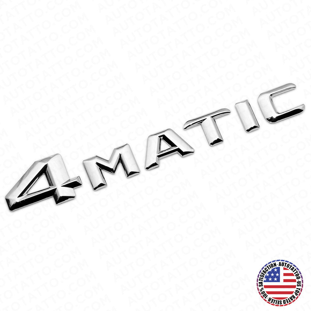 Mercedes New 4 Matic Emblem 3D Trunk Logo Letter Sport Badge AMG - OEM Chrome