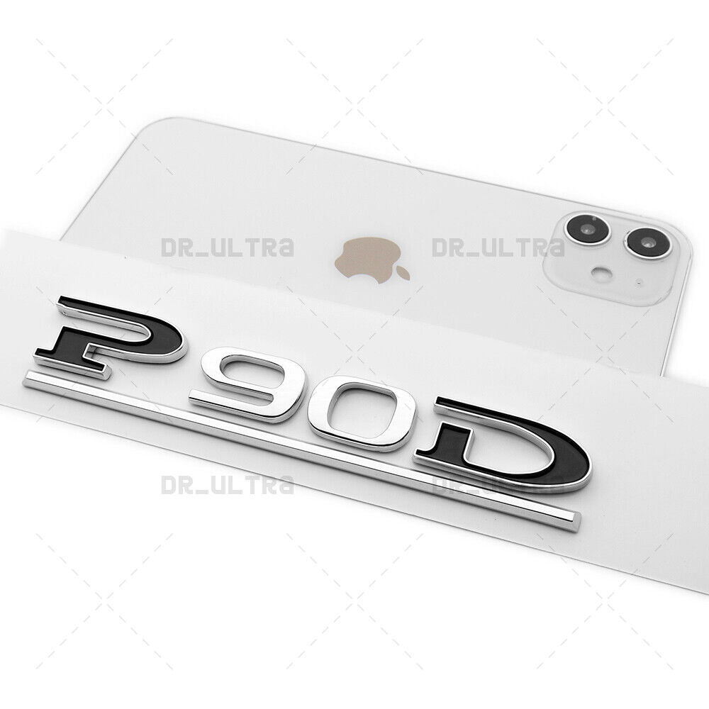 Tesla Liftgate P90D Performance Nameplate Logo Badge Emblem Sport Chrome Black