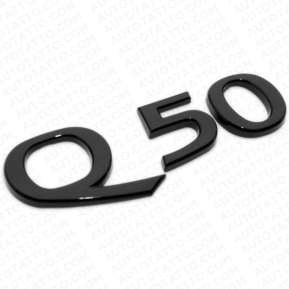 Infiniti Q50 Rear Trunk Logo Letter Badge Emblem Nameplate Sport Gloss Black