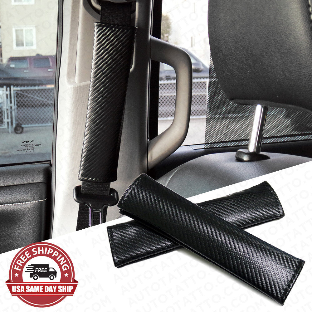 Universal Sport Carbon Seat Belt Cover Safety Shoulder Strap Cushion Pad Harness