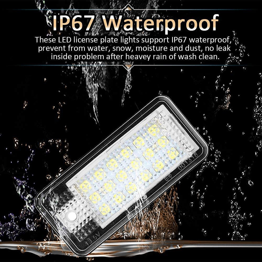 2x No Error LED License Plate Light 6000K Pure White For Audi A3 A4 A6 A8 S6 Q7
