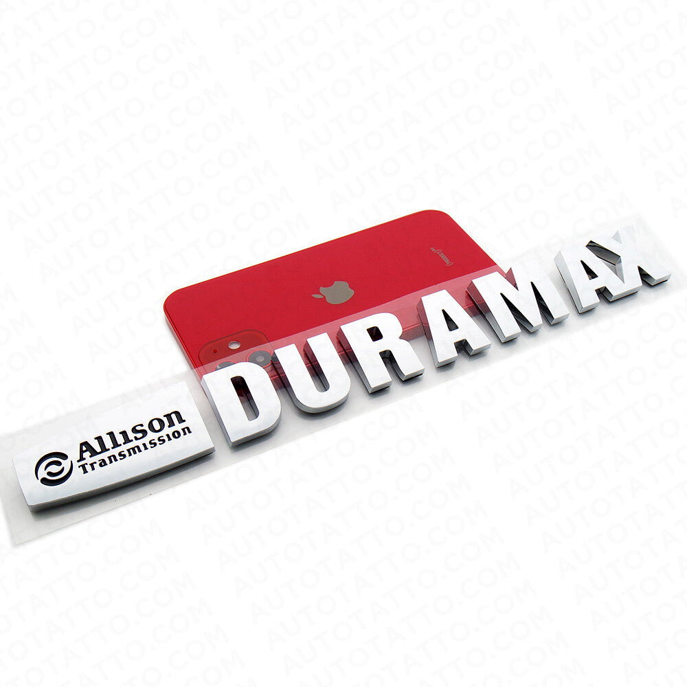 2x OEM Chrome Allison Transmission Duramax Hood Logo Emblem Badge Truck Sport