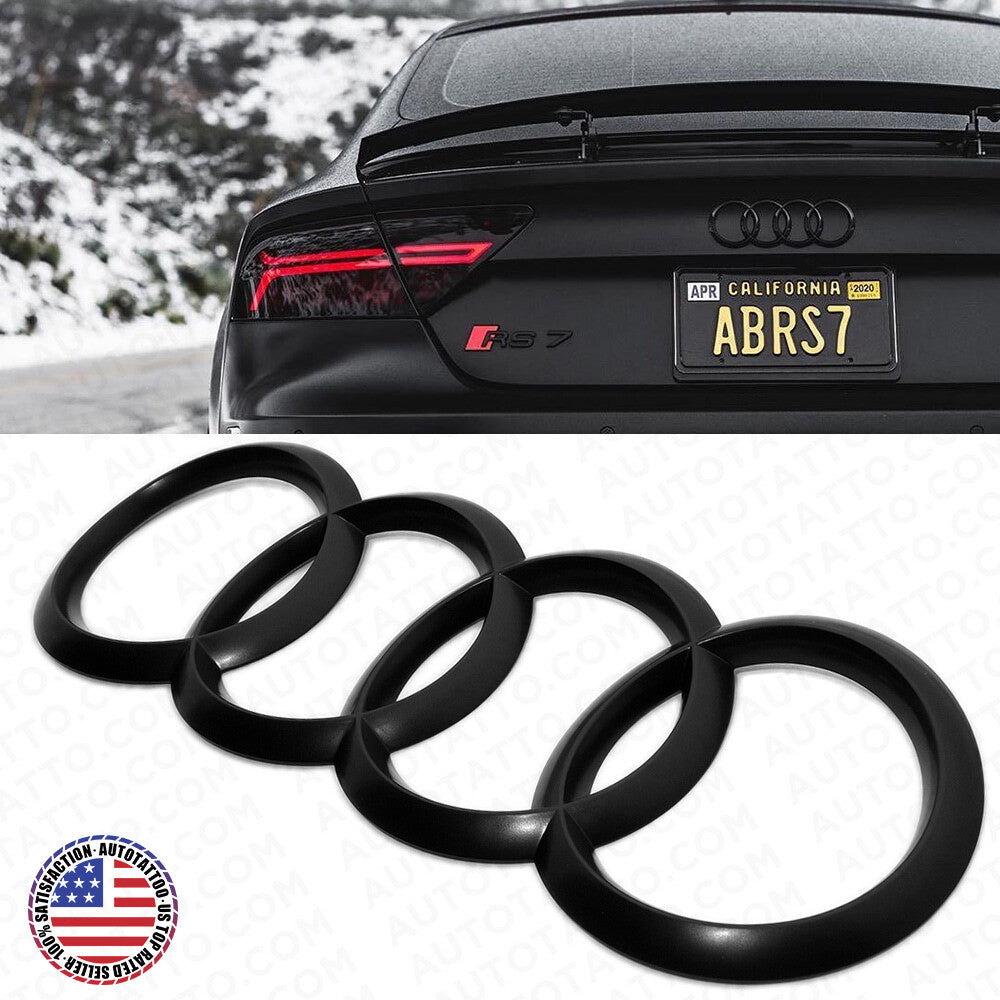 12-18 Audi A7 S7 RS7 Rear Liftgate Trunk Sign Logo Ring Badge Emblem Matte Black
