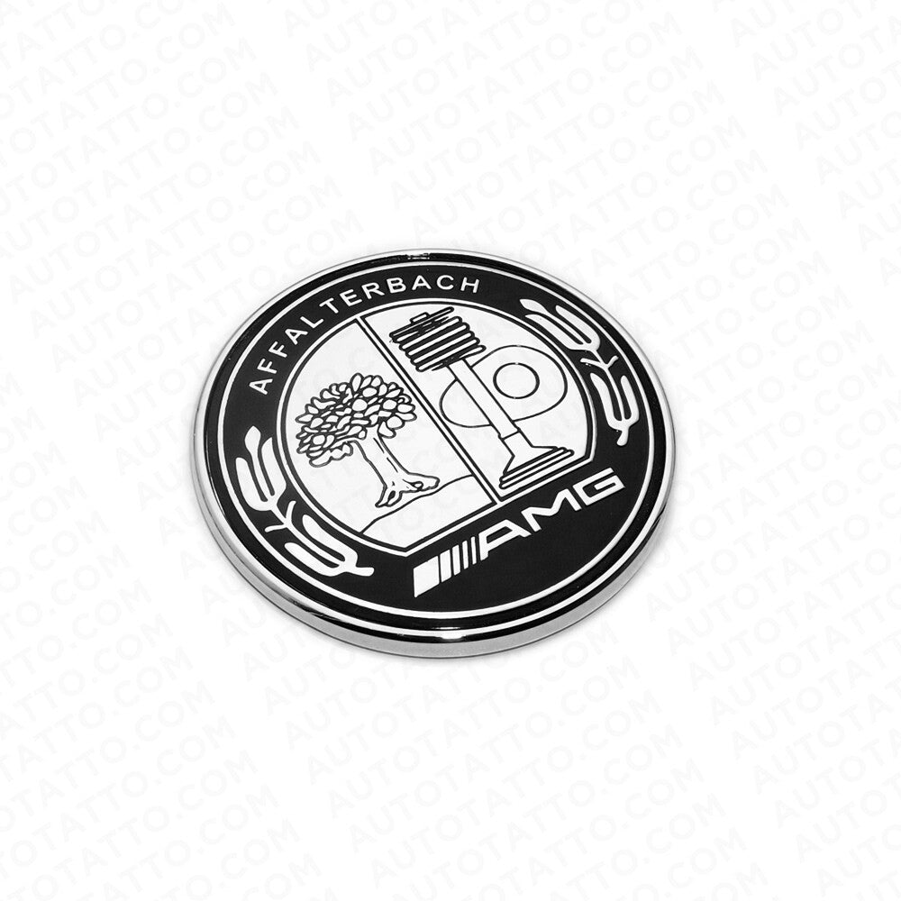 Universal Mercedes Sport Black Hood Laurel Adhesive Badge Logo Emblem AMG Tree