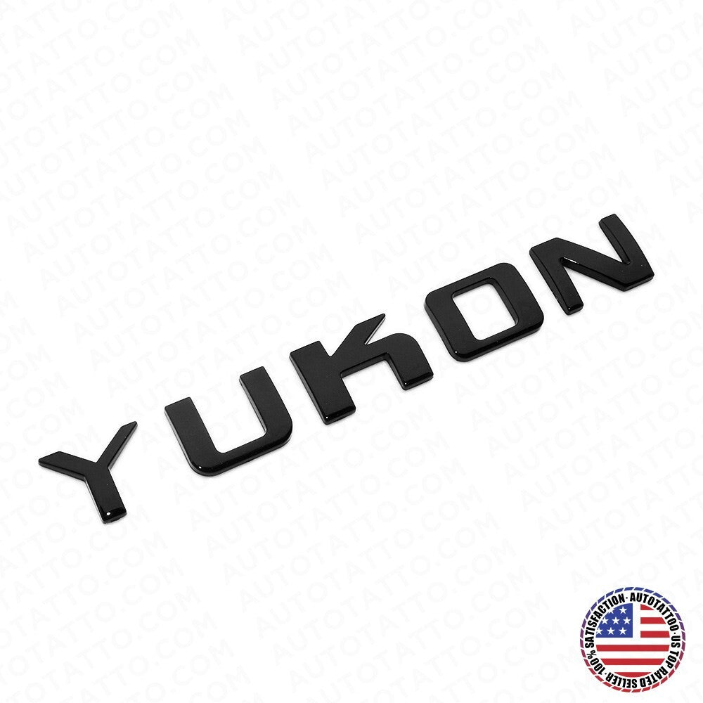 1x YUKON Tailgate Door Letter Nameplate Emblem SUV HD Badge GMC 3D Gloss Black