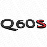 Infiniti Q60S Rear Trunk Logo Letter Badge Emblem Nameplate Sport Gloss Black