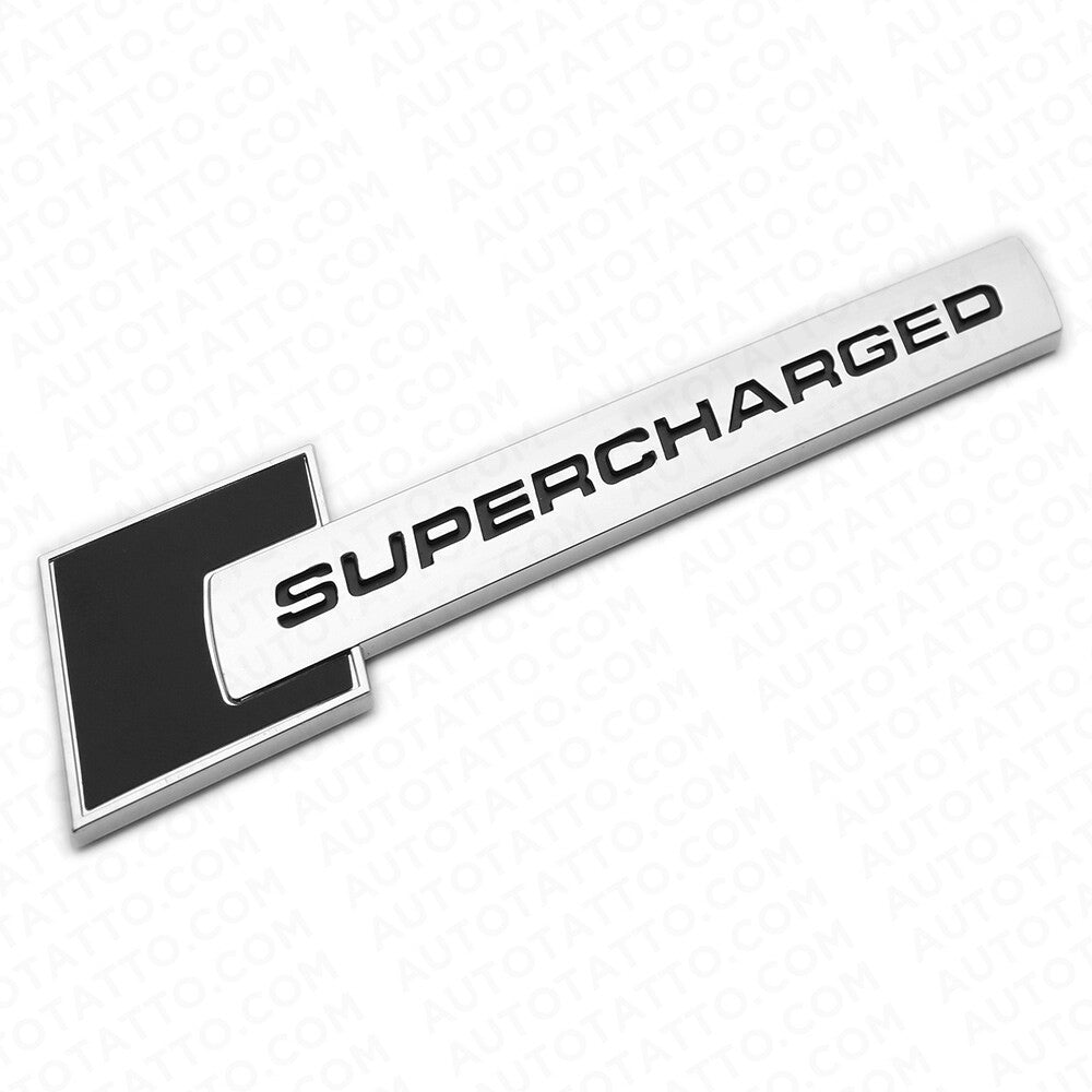 Audi Black Supercharged Side Fender Marker Nameplate Emblem Badge Decorate Sport