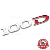 Tesla Rear Liftgate Lid Model 100D Nameplate Logo Badge Emblem Sport Chrome Red