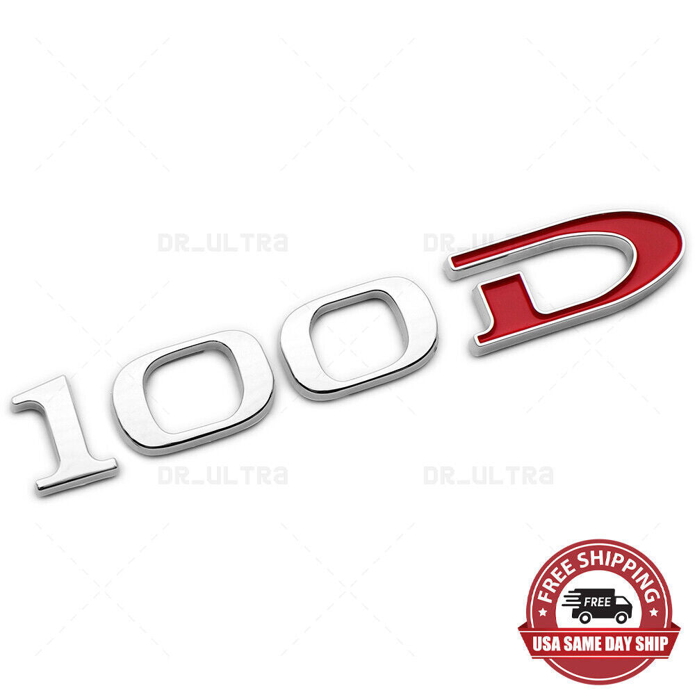 Tesla Rear Liftgate Lid Model 100D Nameplate Logo Badge Emblem Sport Chrome Red