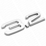 Audi Car Rear Trunk Deck Lid 3.2 Nameplate Emblem Badge OEM Chrome Sline