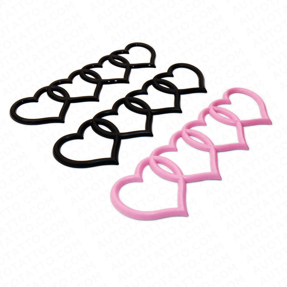 Audi Sport Car Trunk Lid Love Heart Rings Badge Logo Emblem Decor Gloss Black