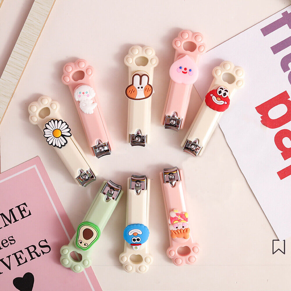 2x Cute Cartoon ABS Stainless Steel Nail clippers Nail Cutter Tool(Random Style)