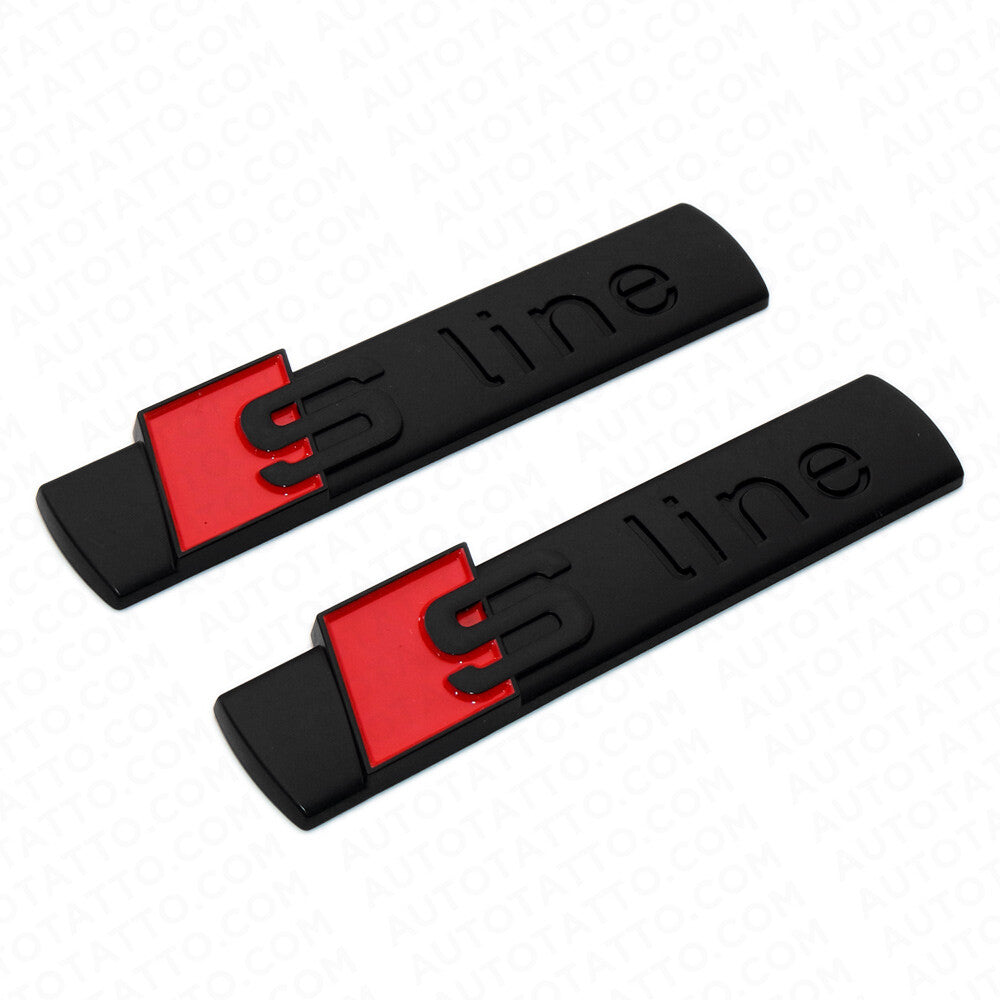2x Matte Black Audi S-LINE Side Fender Marker Logo Emblem Decal Badge Decoration
