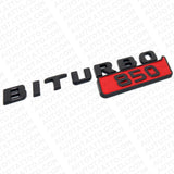 2x Mercedes BRABUS BITURBO 850 Fender Nameplate Badge Marker Emblem Gloss Black