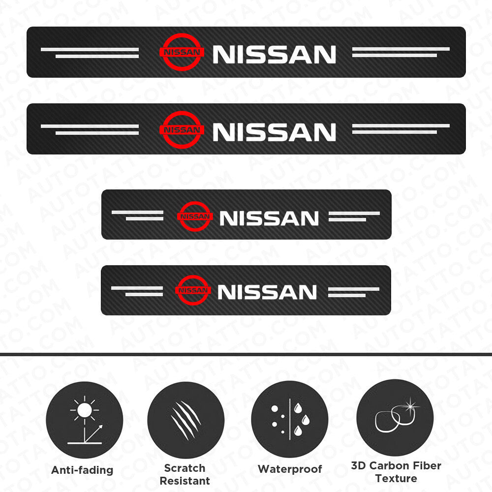 For Nissan Car Door Plate Sill Scuff Cover Anti Scratch Decal Sticker Protector