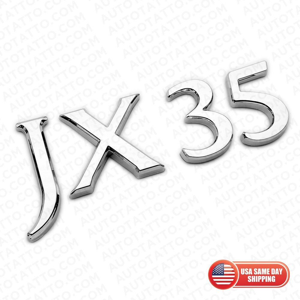 For Infiniti JX35 Rear Trunk Logo Letter Badge Emblem Nameplate Silver Chrome