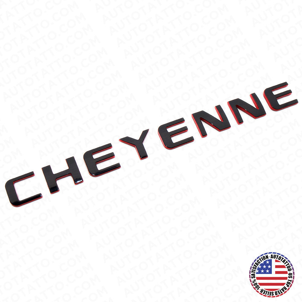 For Chevy Cheyenne Door Tailgate Badge Logo Emblem Truck Black Red Redline Sport