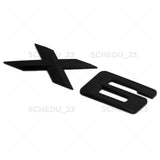 15-19 Matte Black X6 Letter Logo Emblem Badge LiftGate Rear Trunk  /M Sport