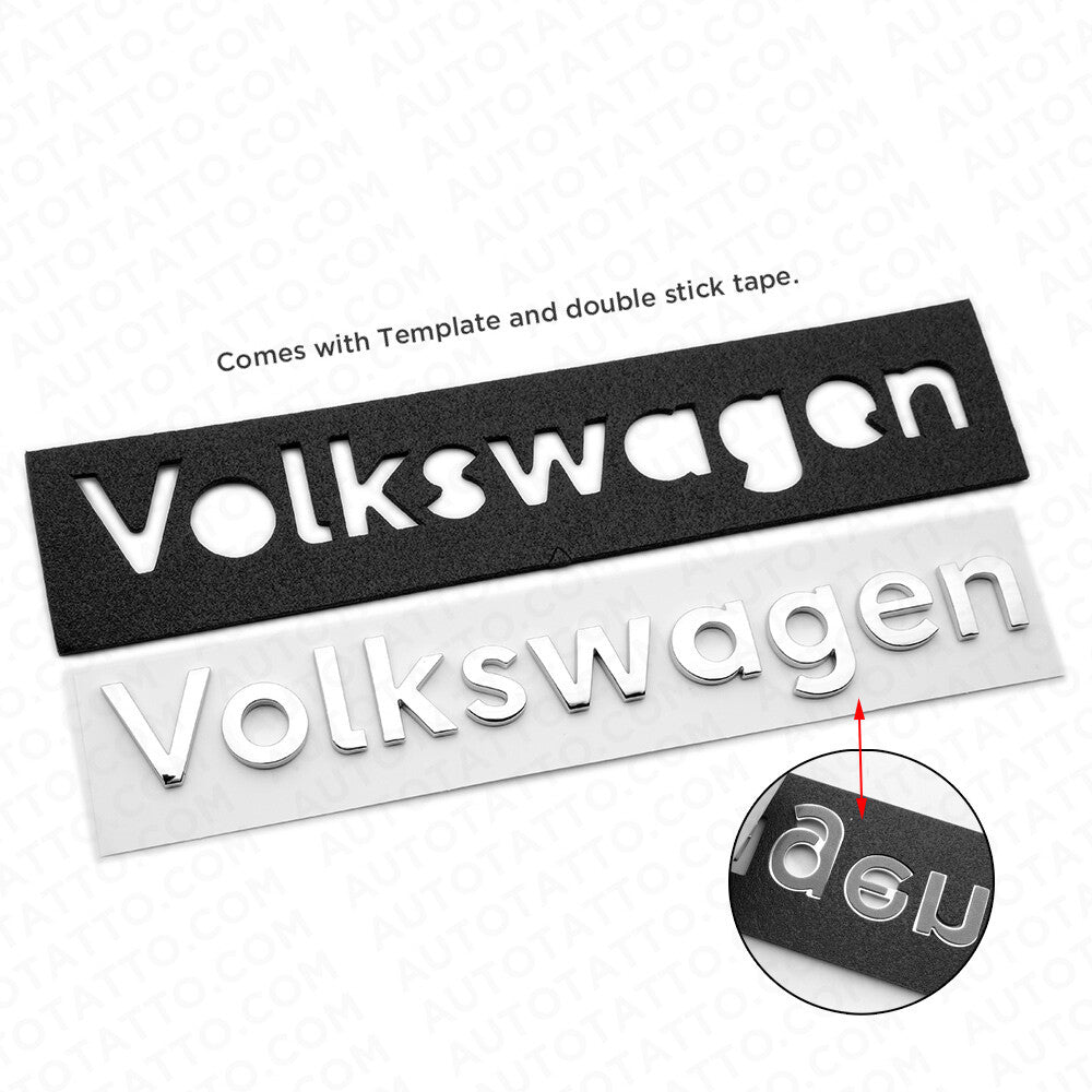 Universal Chrome Rear Liftgate Badge Sport Volkswagen Letter Emblem For VW