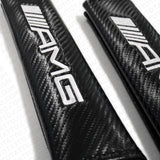 AMG Car Carbon Fiber Seat Belt Cover Safety Shoulder Strap Cushion Pad Harness