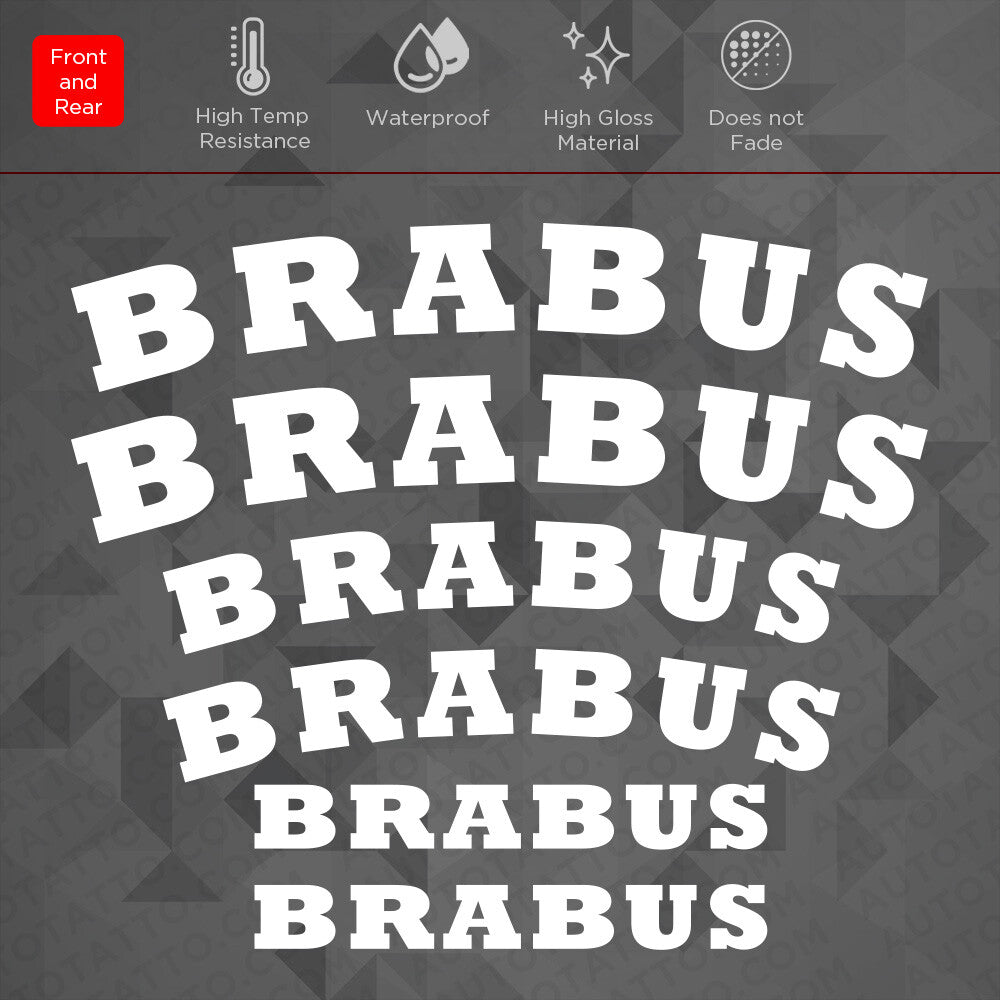 Brabus AMG Car Wheels Brake Caliper Sticker Decal Logo Decoration Sport White