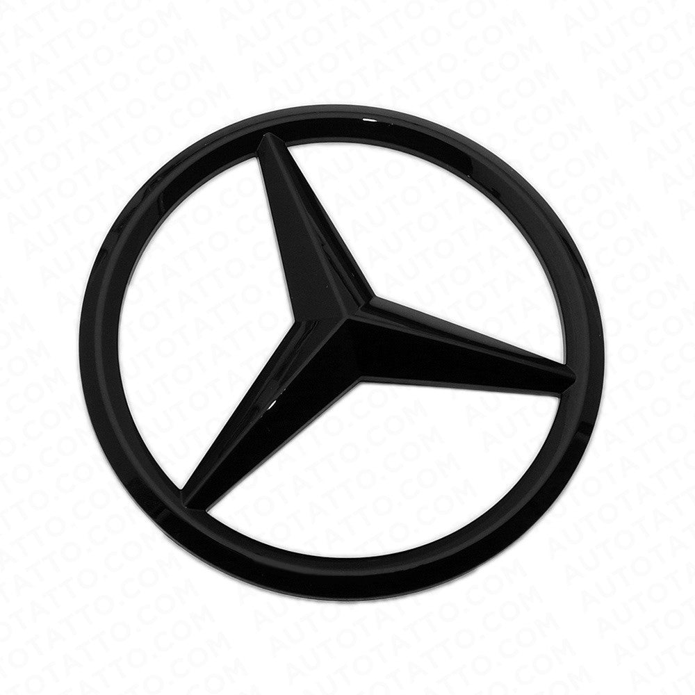 Mercedes Front Grill Overlays Add-On Logo Emblem AMG Sport 3D Gloss Black