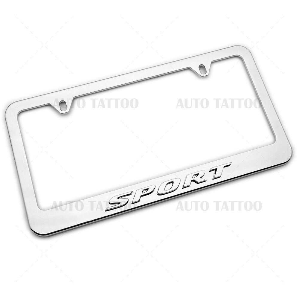 1x For Honda Sport Mirror Chrome License Plate Frame Cover Decorate + Screw Caps