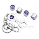 4x Universal Fit Sport Car Tire Wheels Air Stem Dust Valve Cap Cover + Keychain