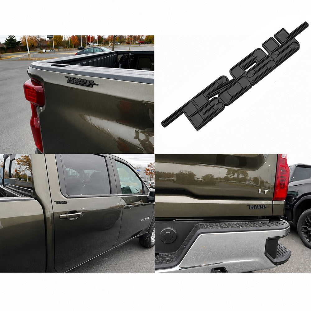 2019-2026 for Chevrolet Silverado 1500 Trail Boss Door Bed Badge Emblem Black