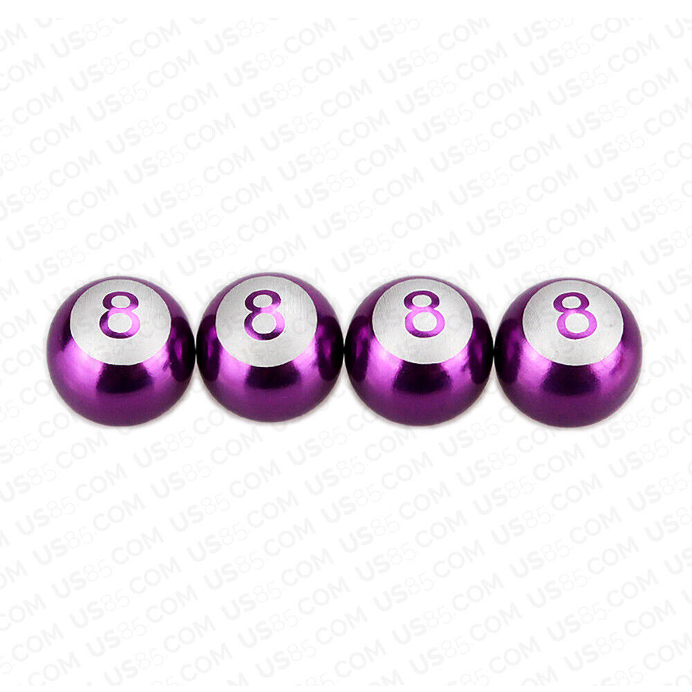 Universal No. 8 Eight Billiard Ball Car Round Caps Auto Valve Stems Decoration